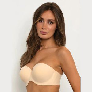 NEW Felina Hint Of Skin Bare Strapless Contour Molded Cup Underwire Padded Bra